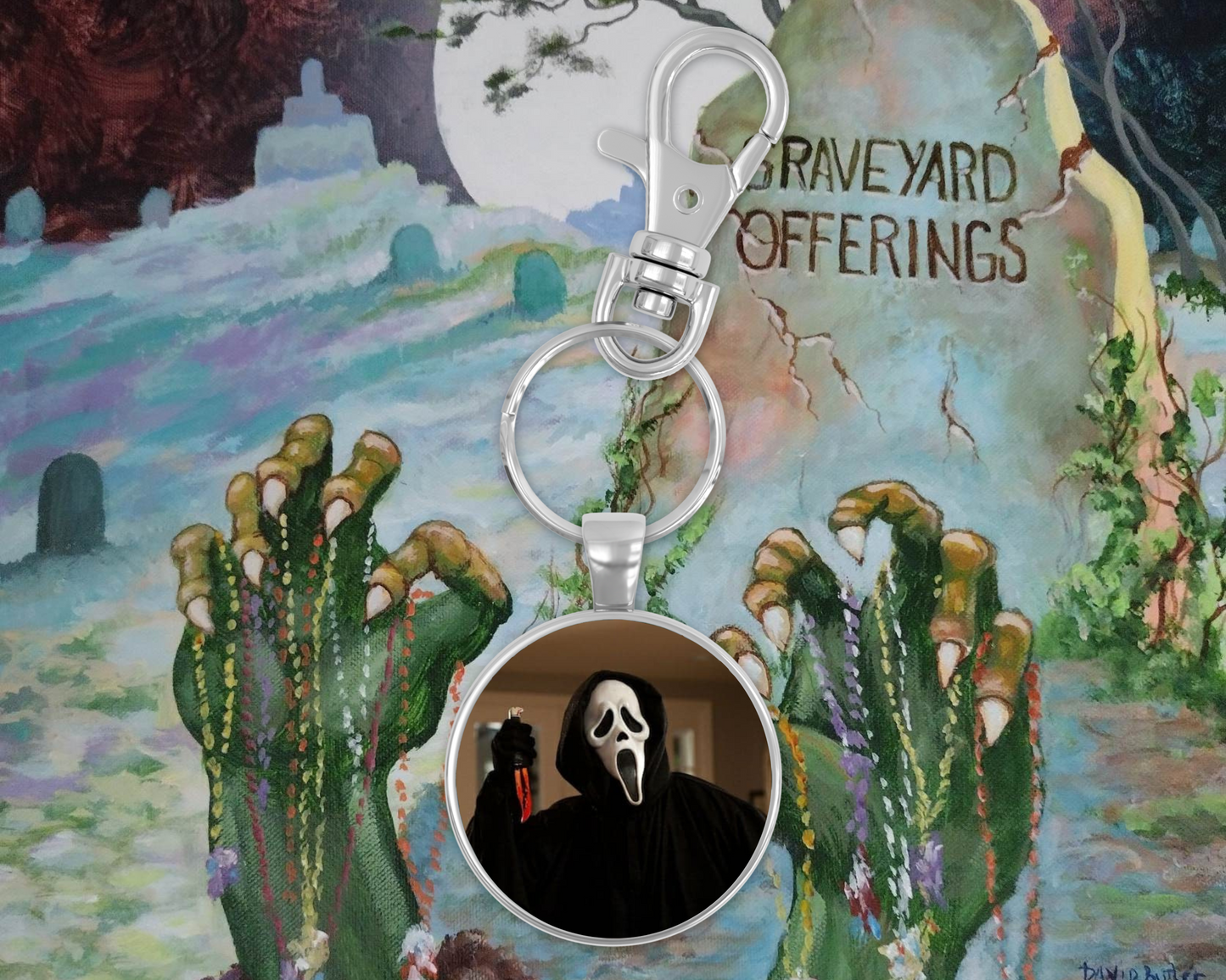 Ghostface Round Keychain