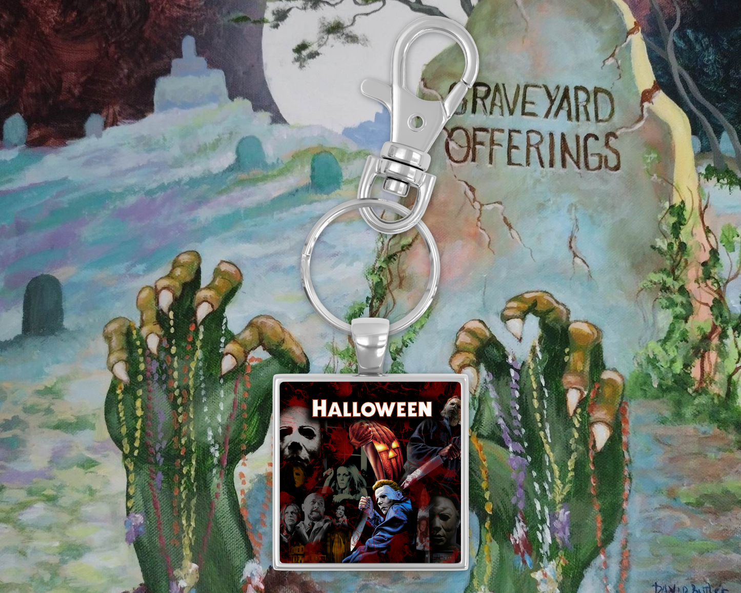 Halloween Square Keychain