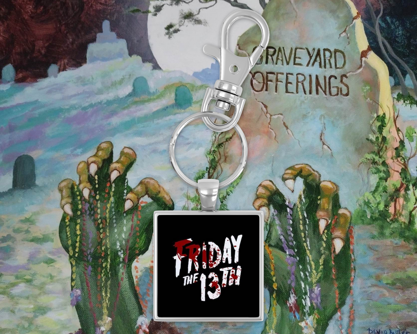 Friday the 13th Square Keychain