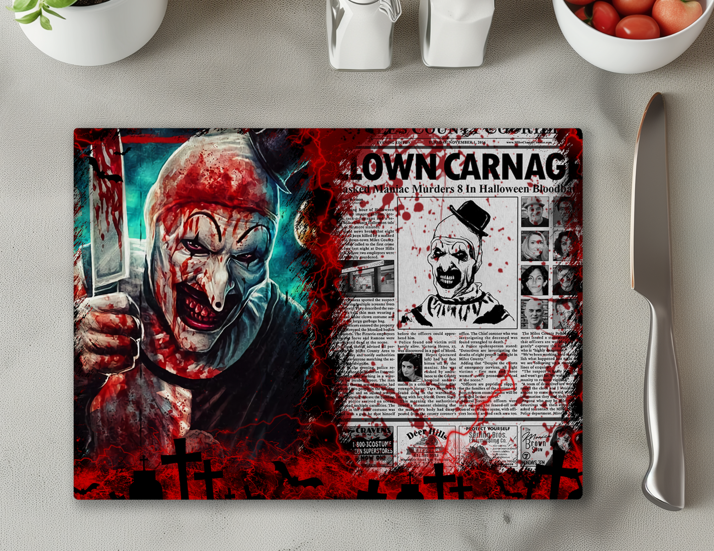 Art the Clown Bloody Cutting Board
