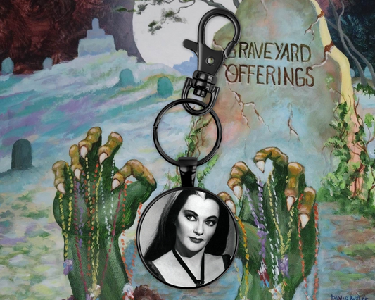 Morticia Round Keychain