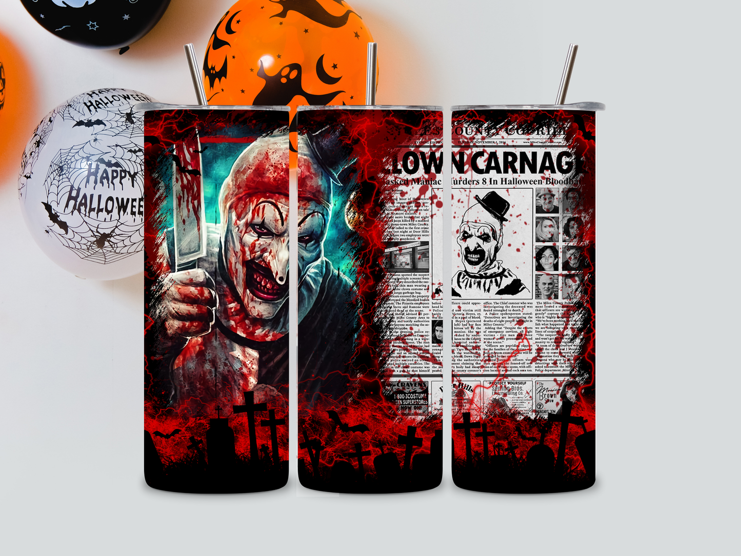 Art the Clown bloody Tumbler